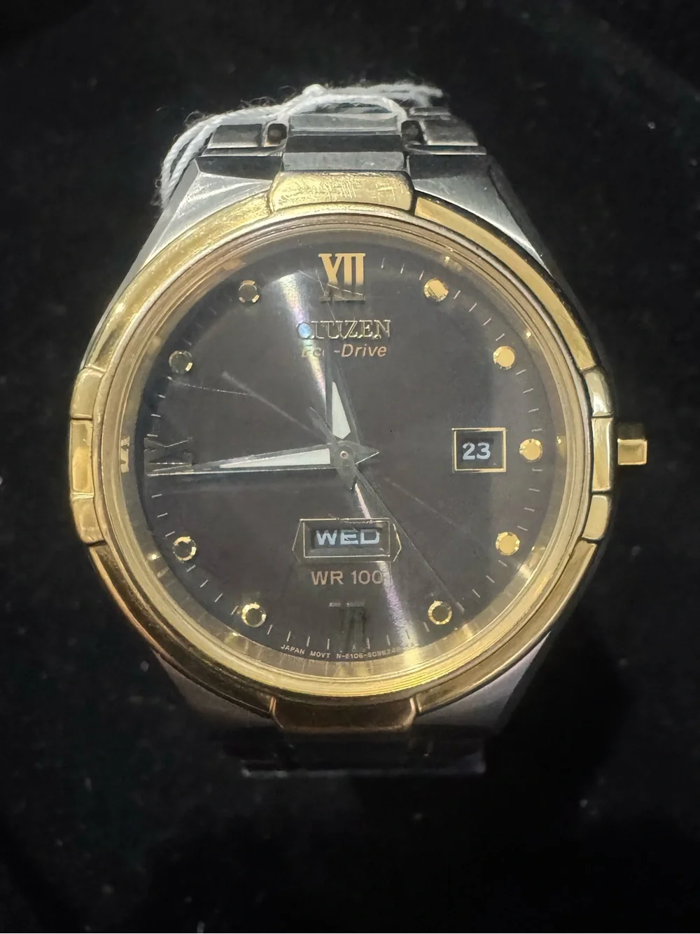 Citizen Two-Tone Gold and Black Dial Eco-Drive Watch
